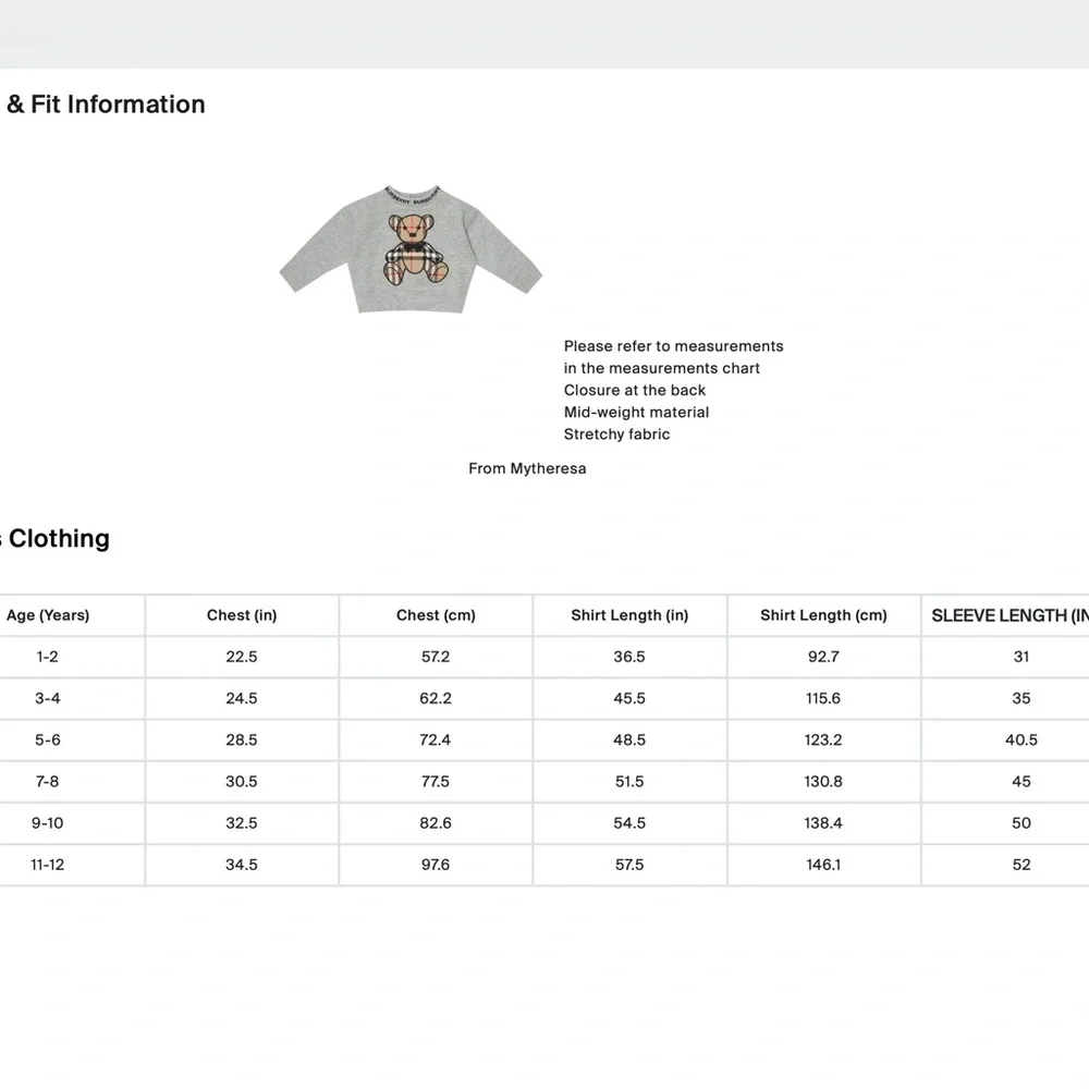 Burberry Baby Thomas Bear cotton sweater with button closure at back   12months - Picture 7 of 15